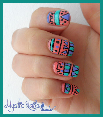 nail art aztèque 