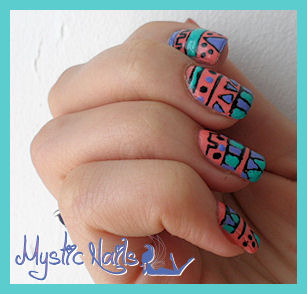 nail art aztèque