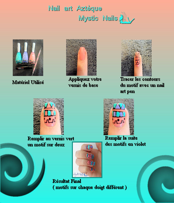 tutoriel nail art aztèque